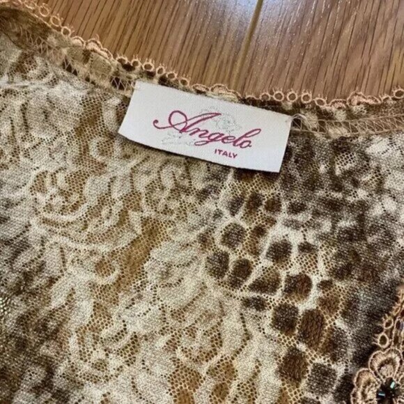 Vintage Made in Italy Snake Print Lace Kimono Cardigan - Picture 4 of 9